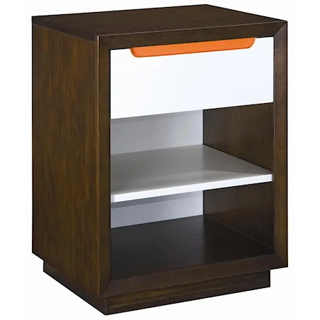 Nightstand With 1 Drawer and 2 Shelves